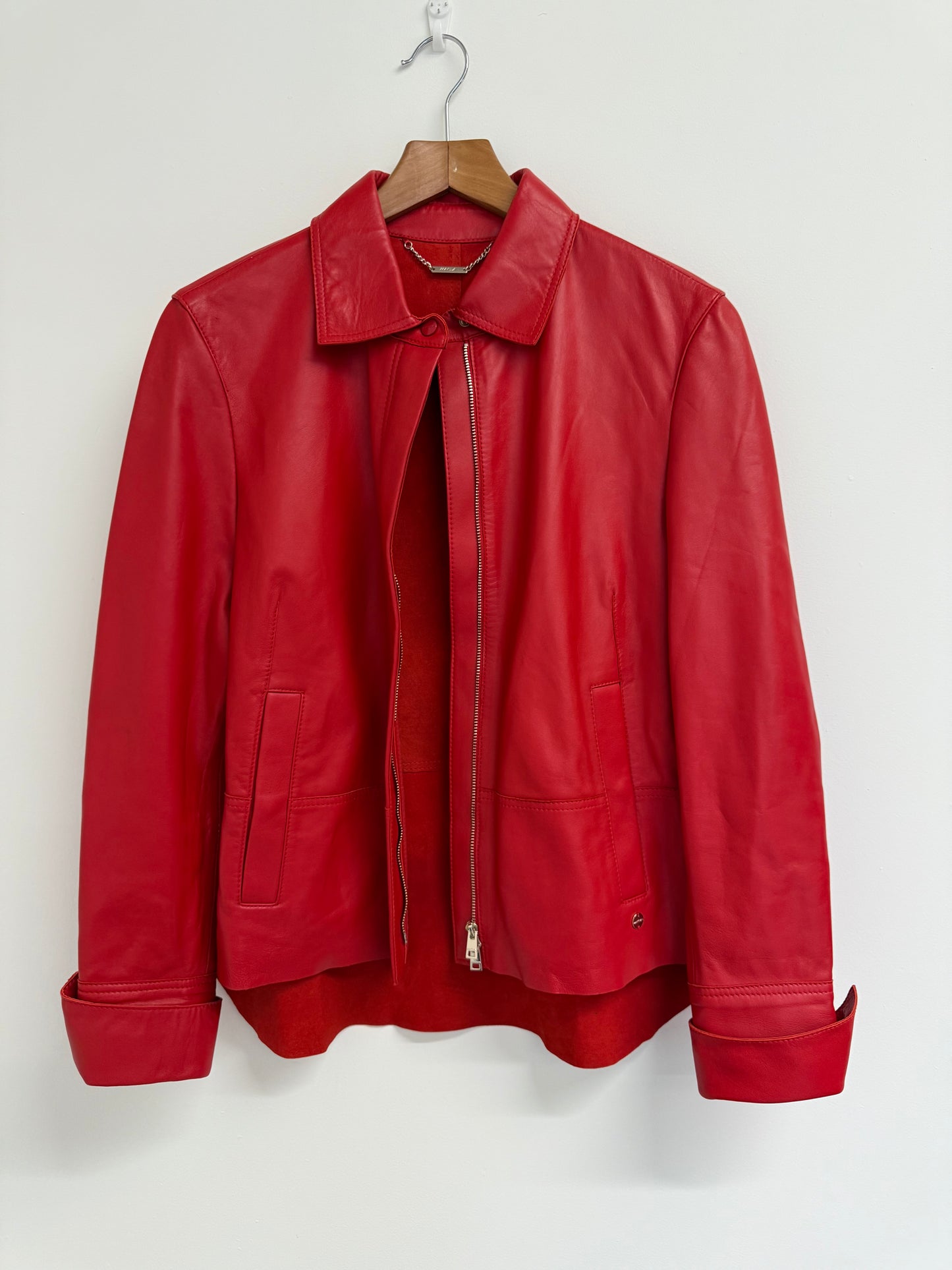 Marc Cain red leather jacket (pre-owned)