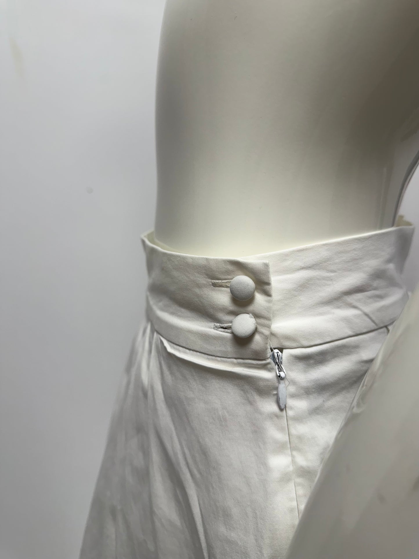 Christian Dior white cotton wide leg trousers (pre-owned)