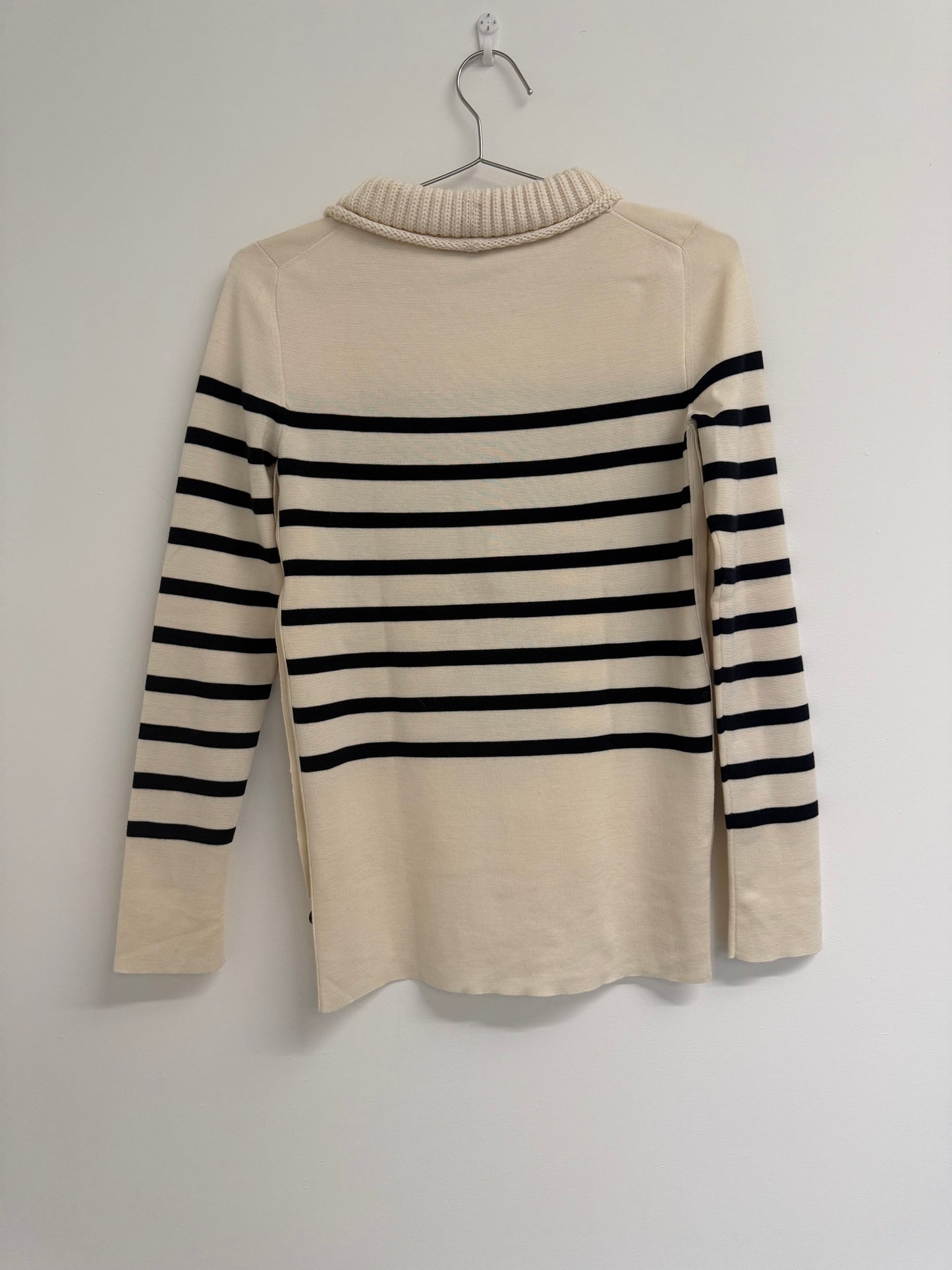 Alexander McQueen Cream stripe round neck jumper (pre-owned)