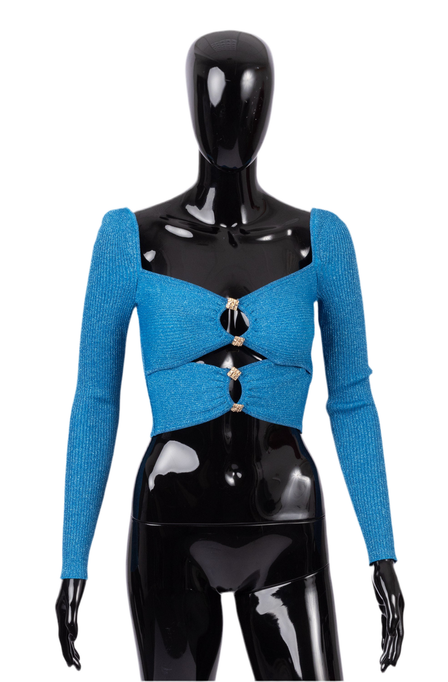 Self portrait blue crop top (pre-owned)