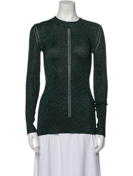 Christopher Kane Green Sparkly Fine Knit Jumper (pre-owned)
