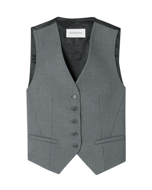 The Frankie Shop Grey Wool Blend Waistcoast