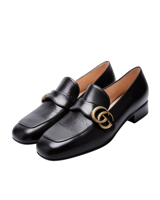 Gucci Black Marmont Double G Loafers
