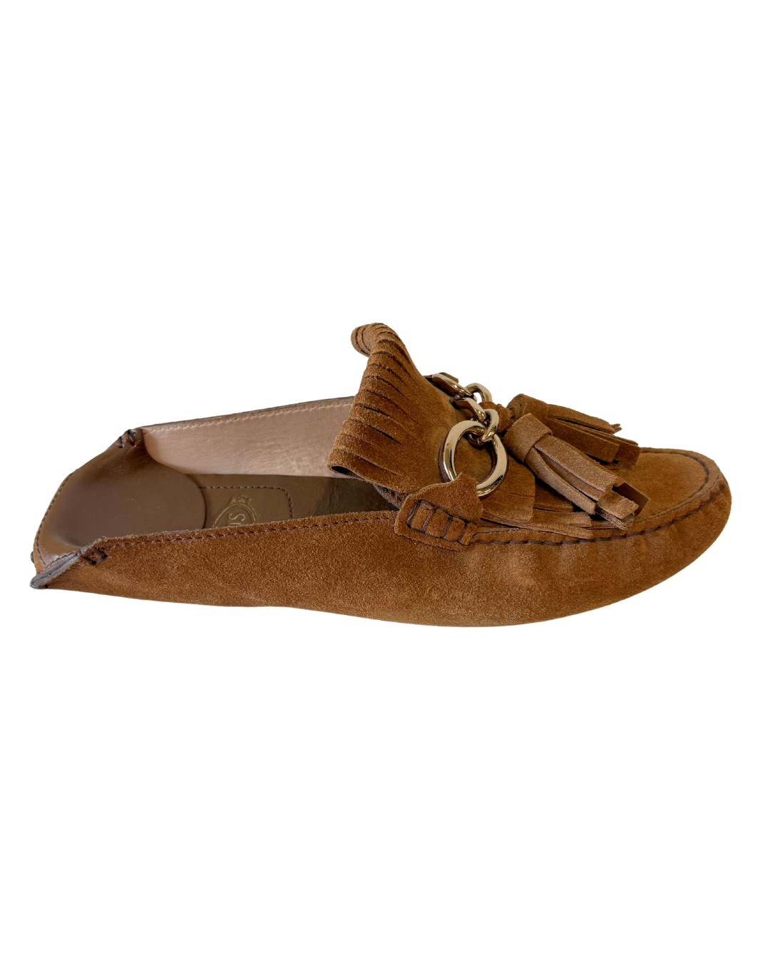 Tods Gommini Pantofola Brown Suede Slide Shoes