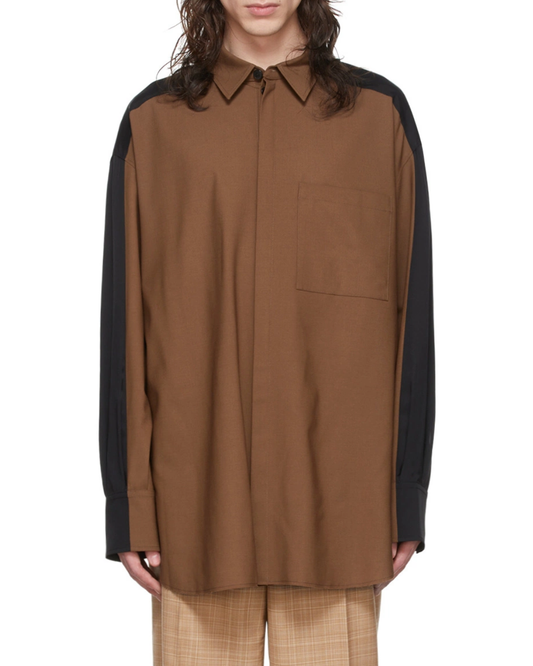 Gauchere Thioro Two Tone Wool Blend Shirt