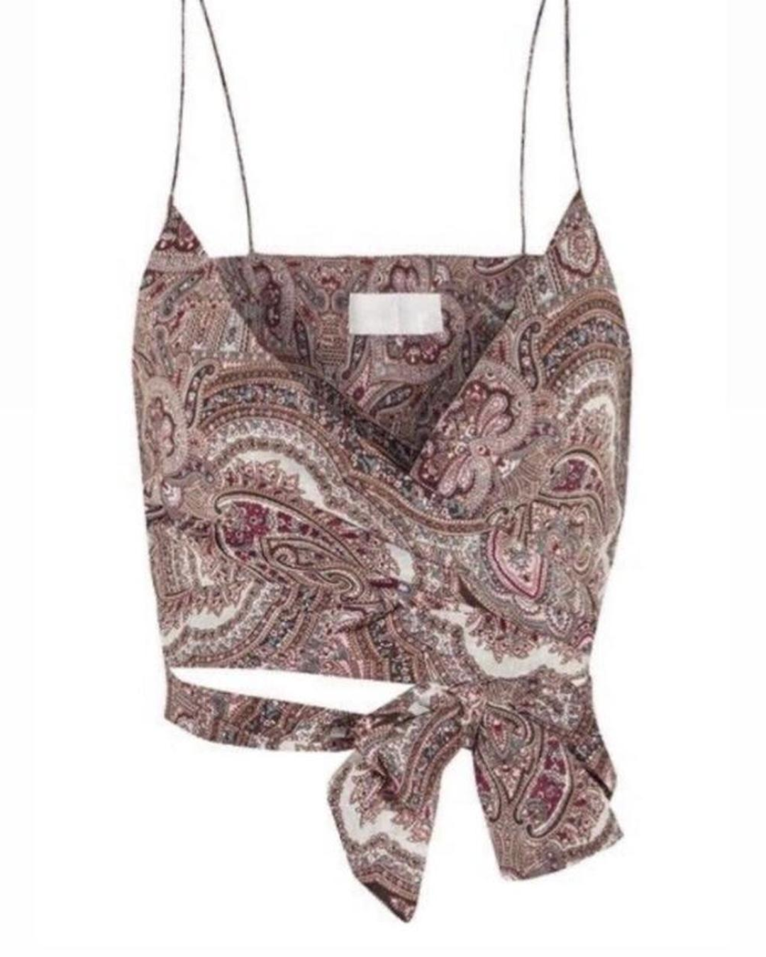 Zimmermann Epoque Pink Paisley Print Wrap Crop Top