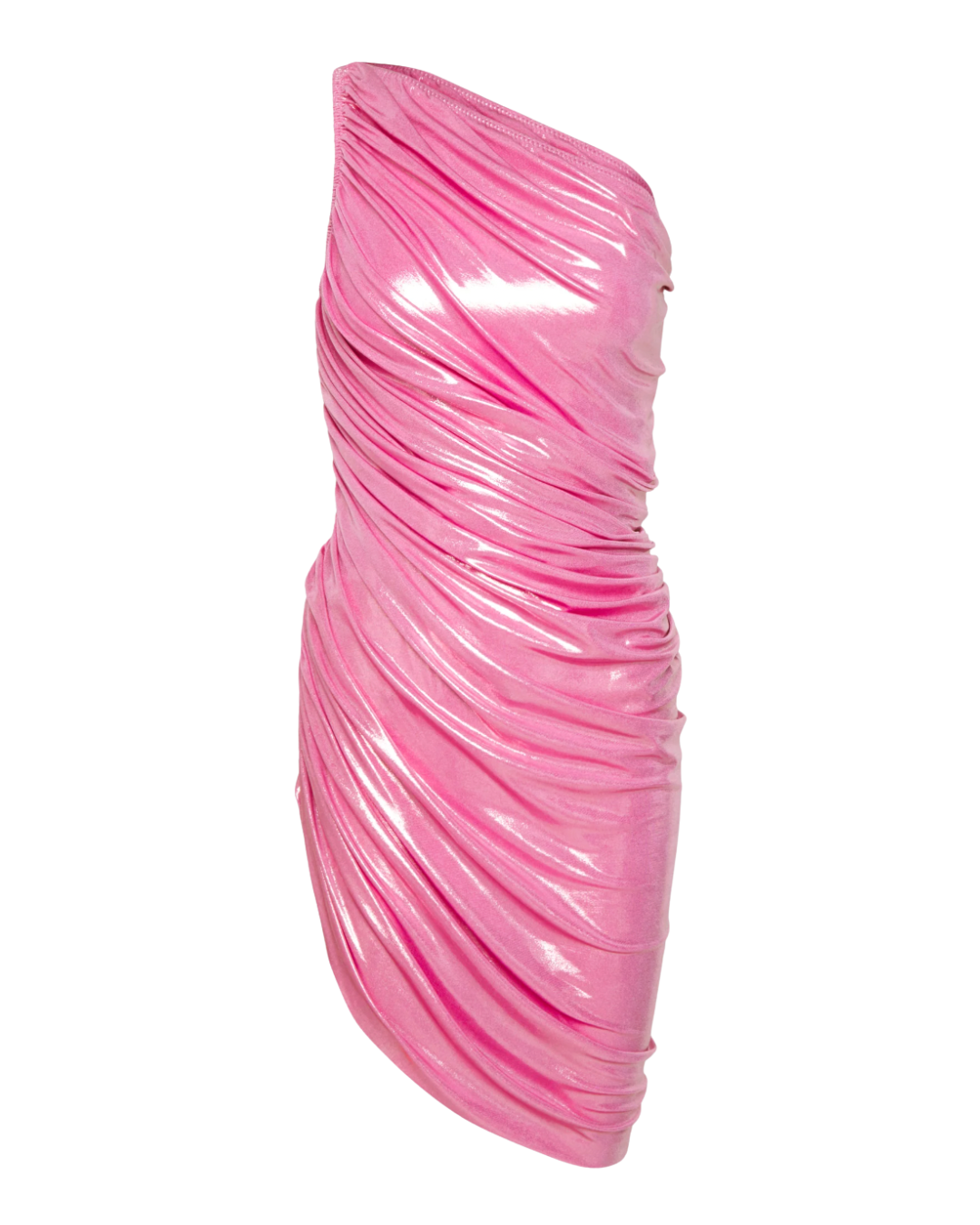 Norma Kamali Diana Pink Metallic Midi Dress