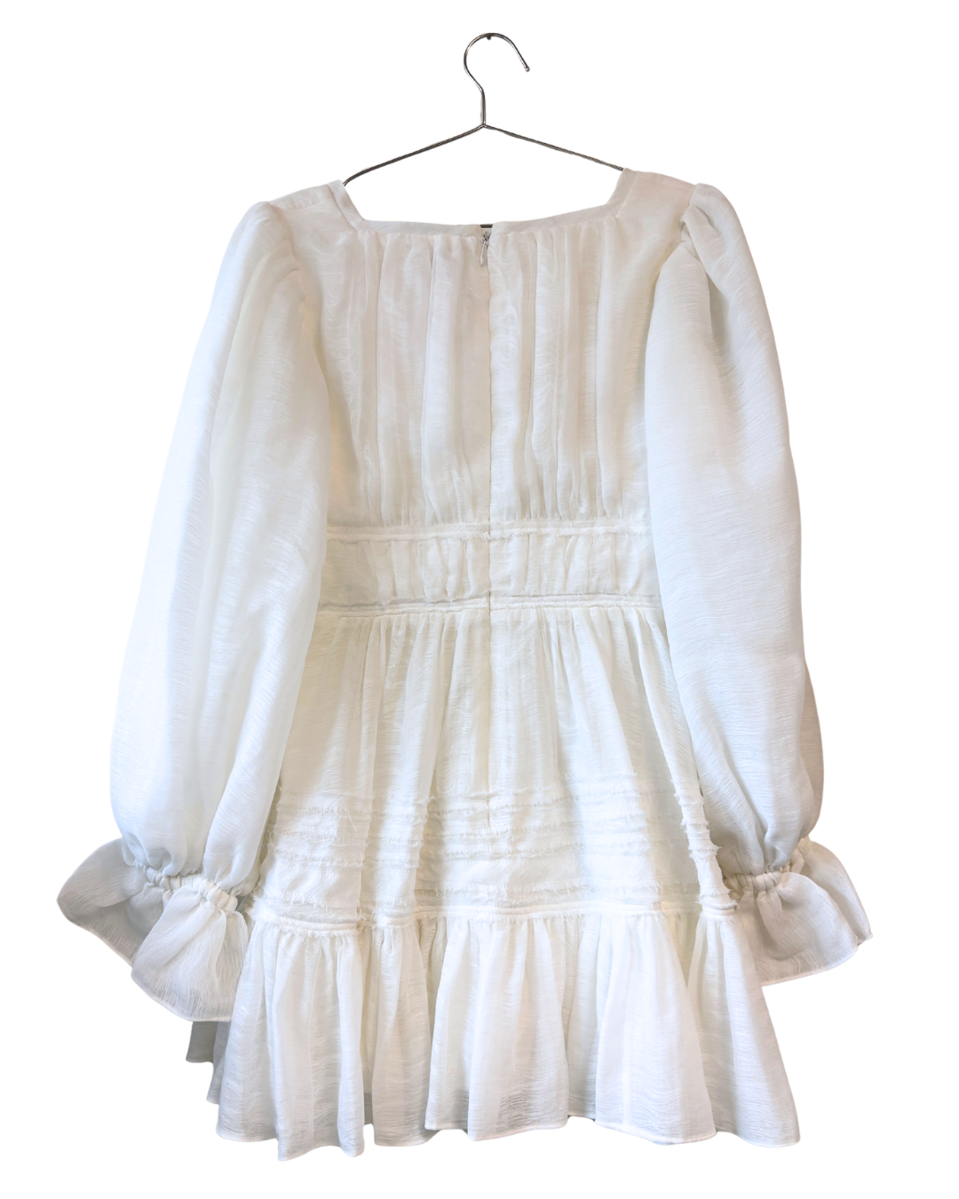 Aje Impression White Long Sleeve Mini Dress
