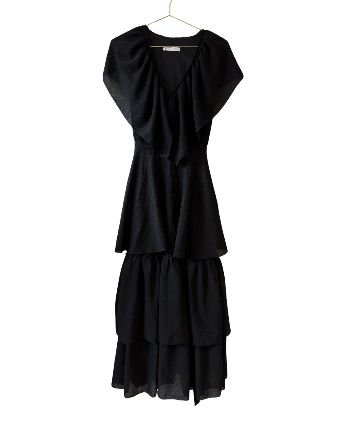 Rejina Pyo Black Tiered Midi Dress