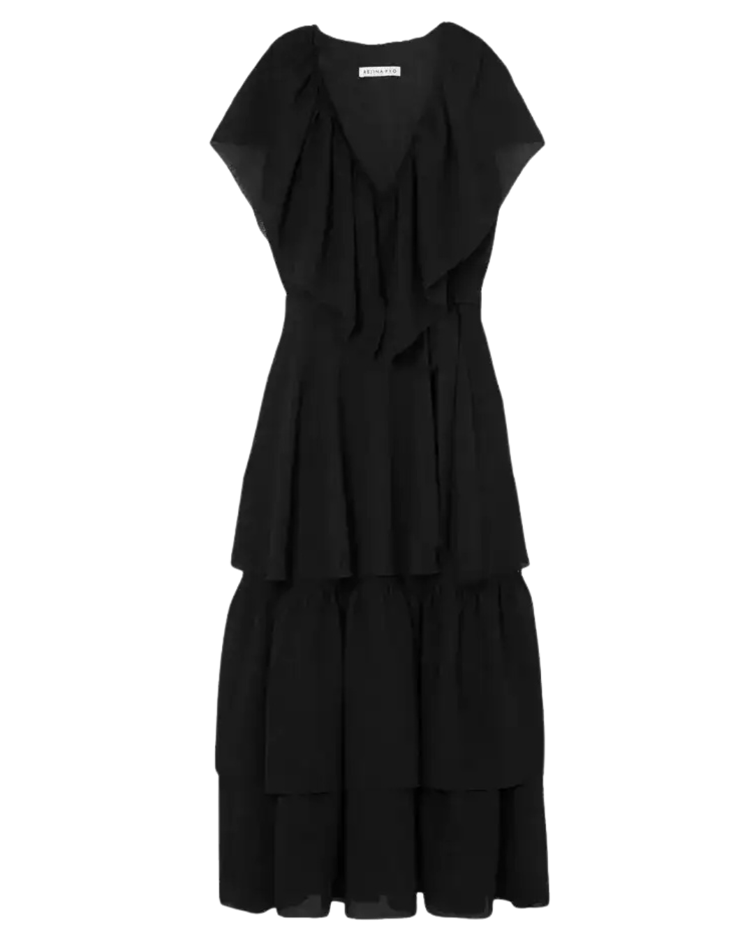 Rejina Pyo Black Tiered Midi Dress