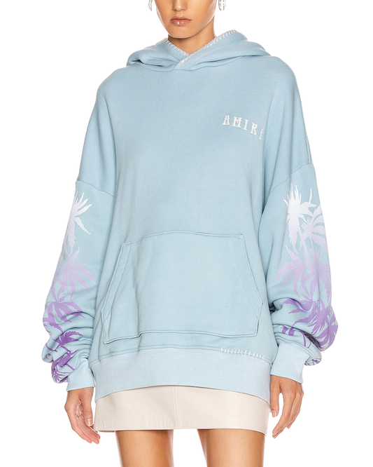 Amiri Pale Blue Logo Hoodie