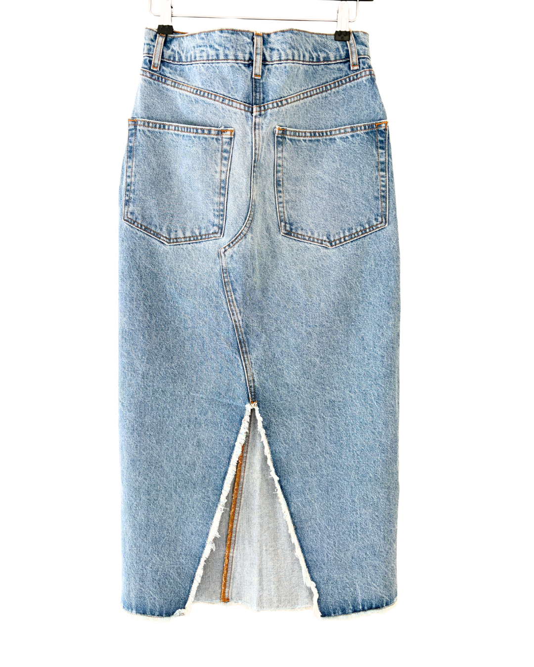 Raey Light Blue Denim Midi Skirt