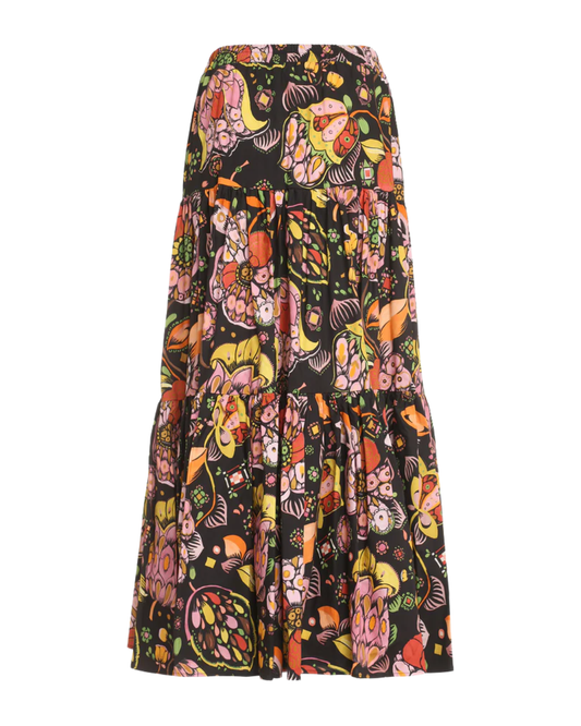 La DoubleJ Black Patterned Big Skirt