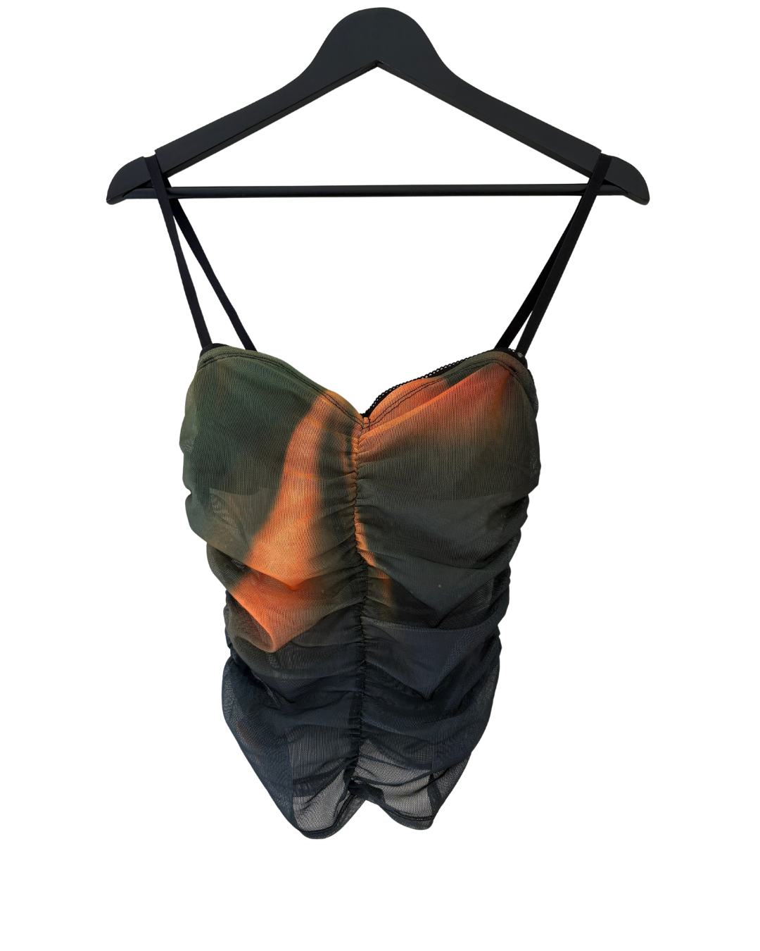 Miaou Renzo Tie Dye Sheer Ruched Corset Top