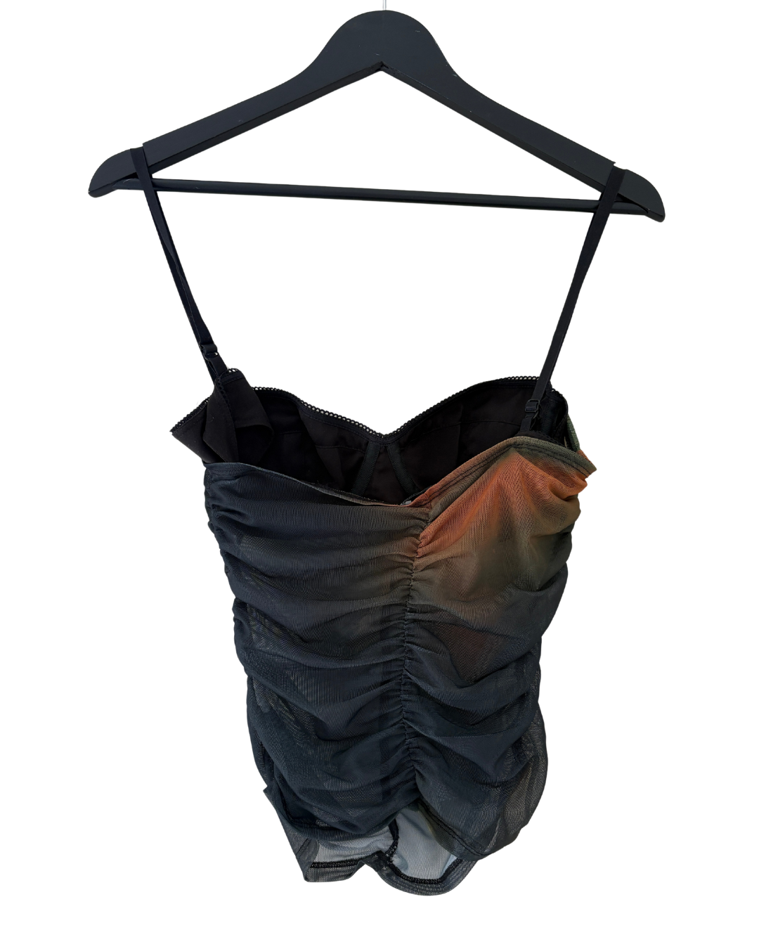 Miaou Renzo Tie Dye Sheer Ruched Corset Top
