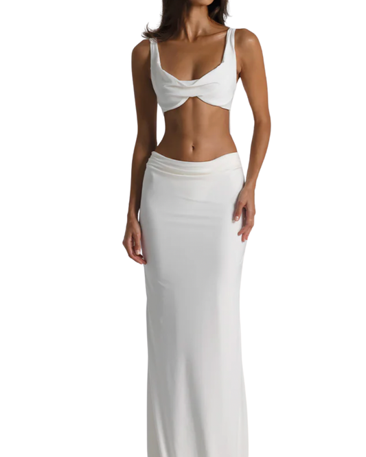 Natalie Rolt Inez White Maxi Dress