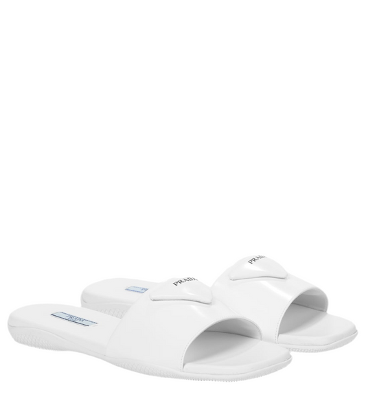 Prada logo leather slides (pre-owned)