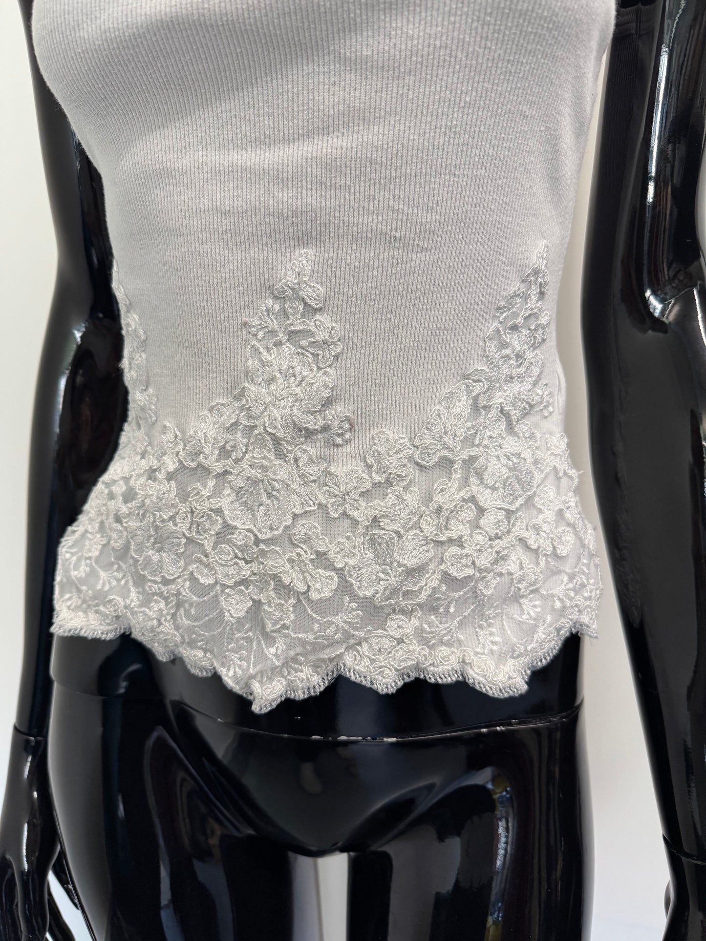 Ermanno Scervino white vest top with lace detail (pre-owned)
