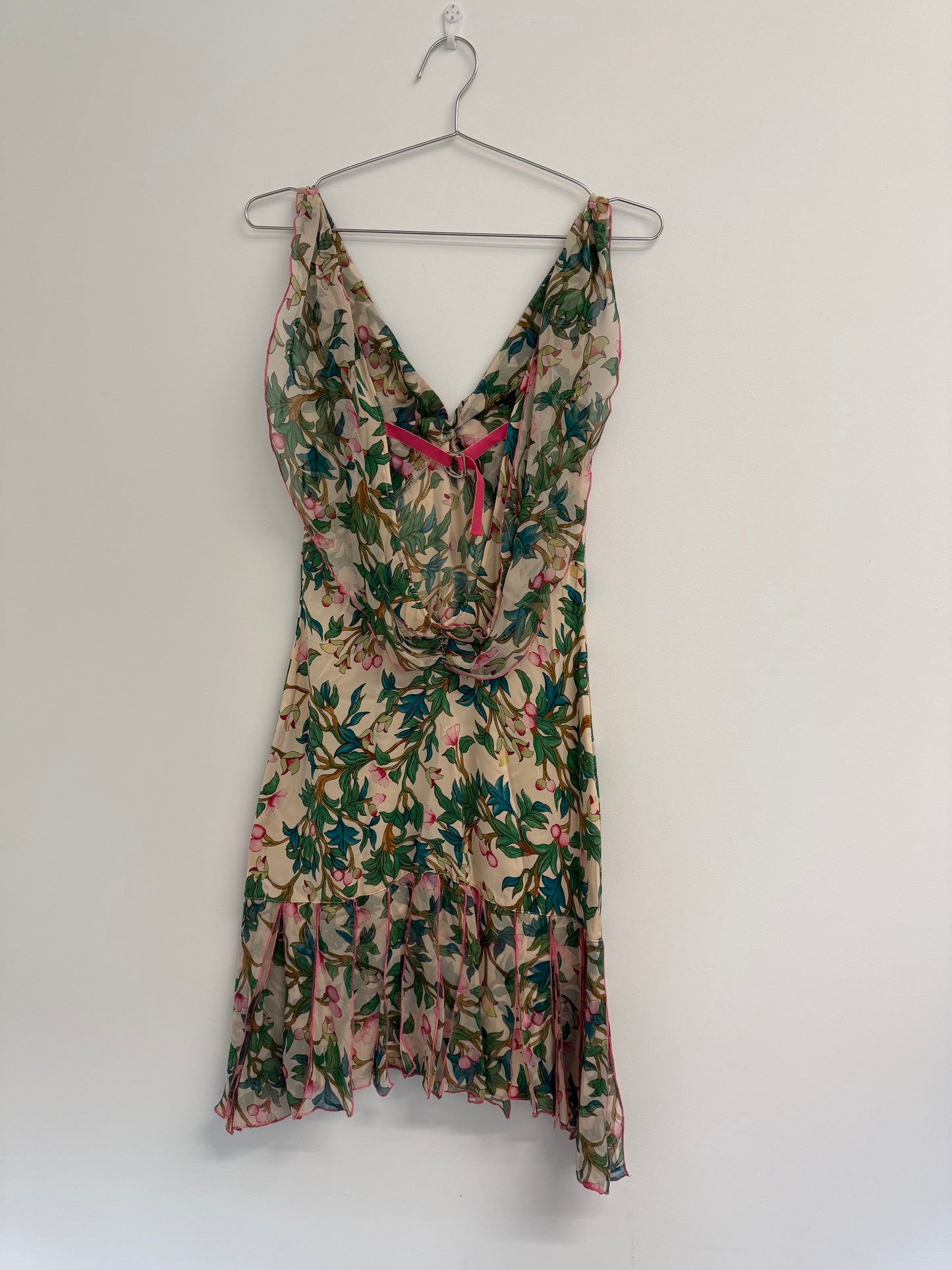 DVF Floral print chiffon dress with drop back (pre-owned)