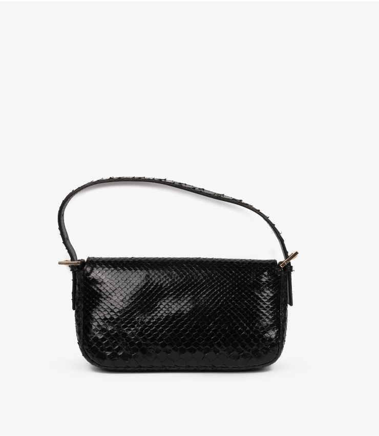 Fendi Black Snakeskin Leather Vintage Baguette (pre-owned)