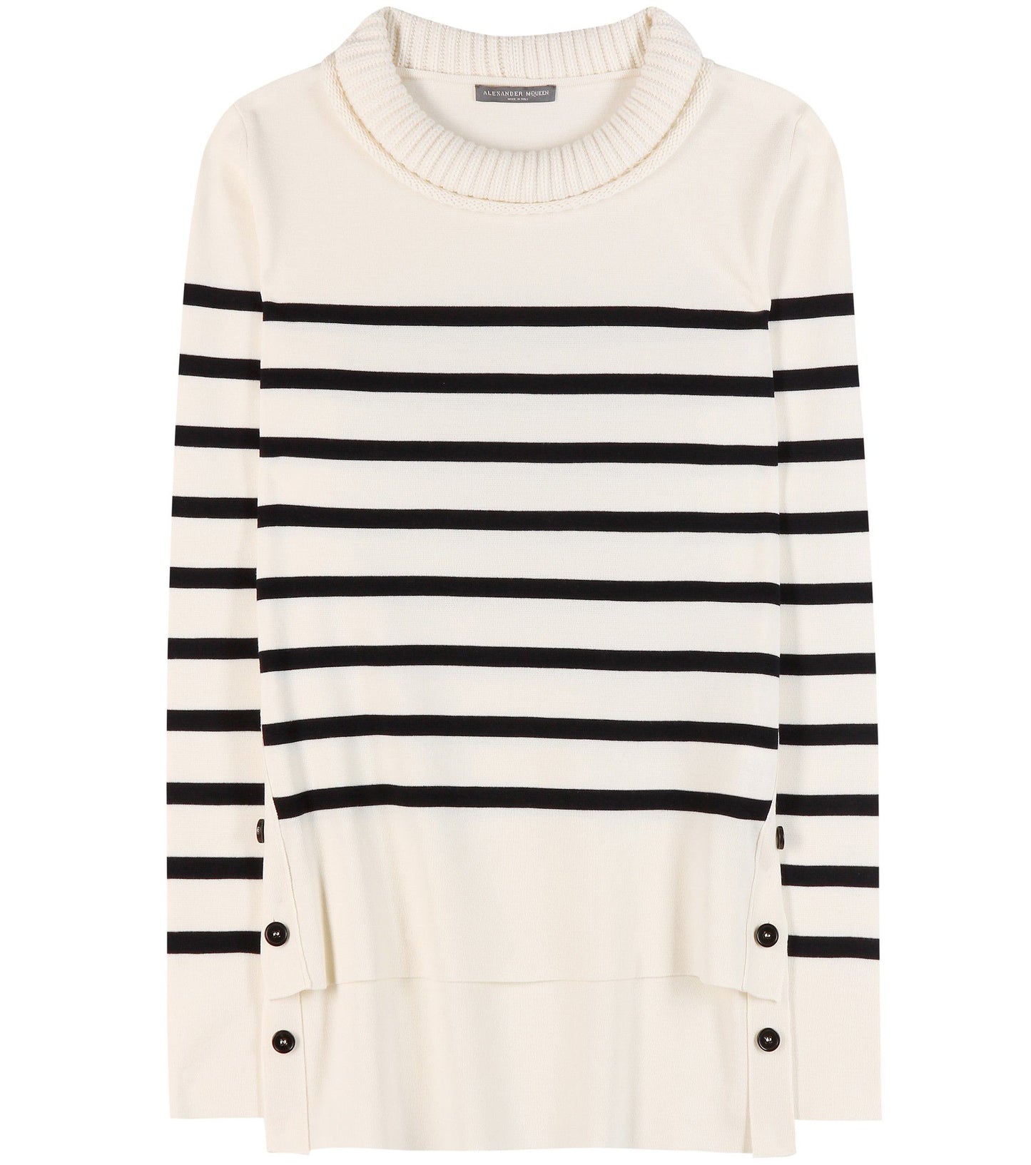 Alexander McQueen Cream stripe round neck jumper (pre-owned)