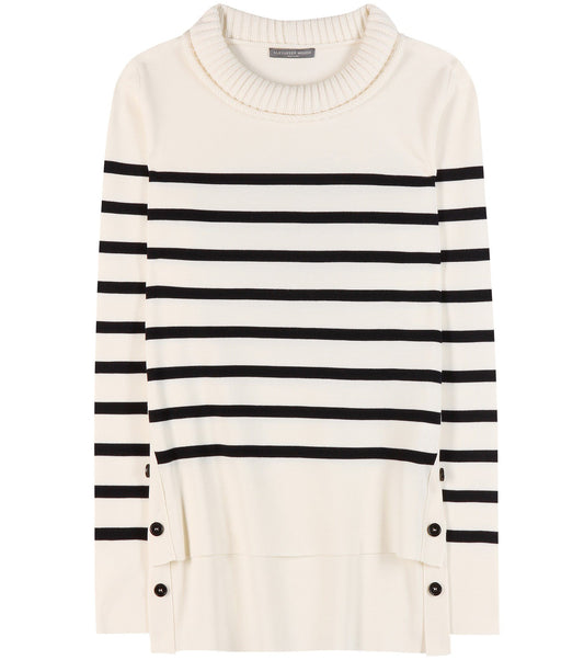 Alexander McQueen Cream stripe round neck jumper (pre-owned)