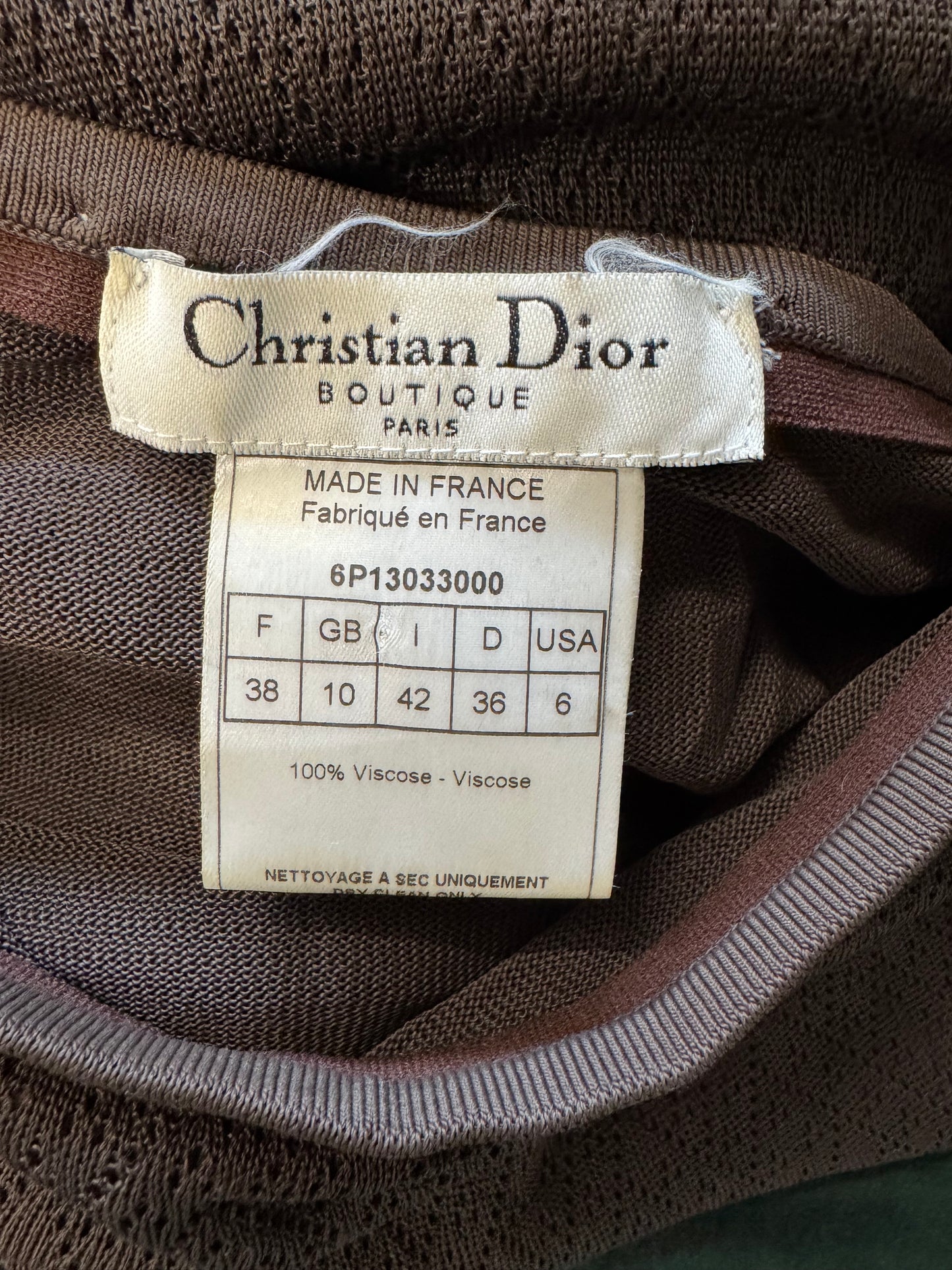 Christian Dior brown cami top and midi skirt (pre-owned)