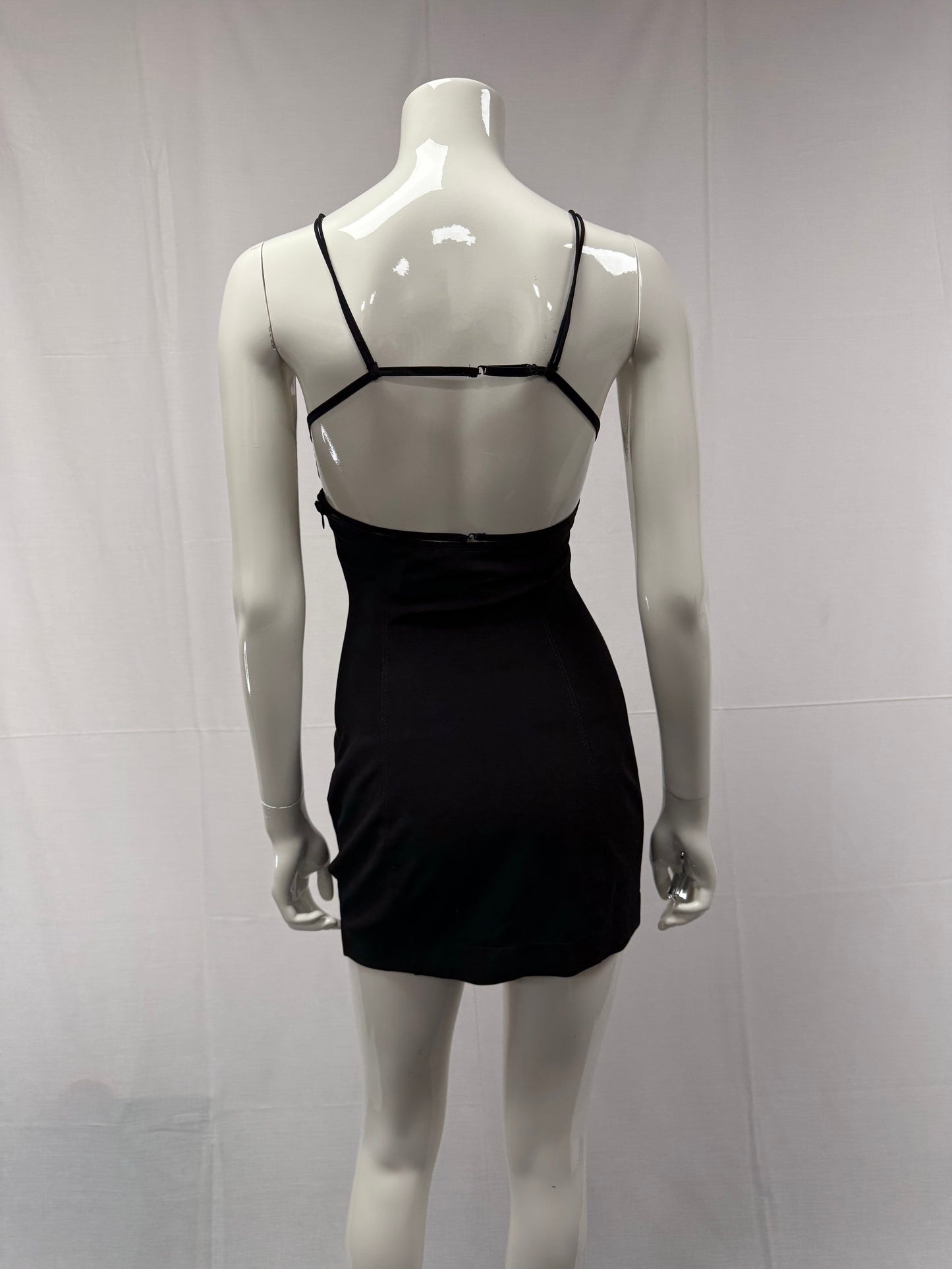Nensi Dojaka black mini dress with bra detail (pre-owned)
