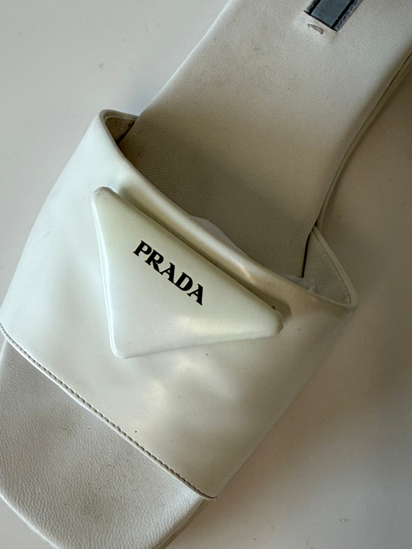 Prada logo leather slides (pre-owned)