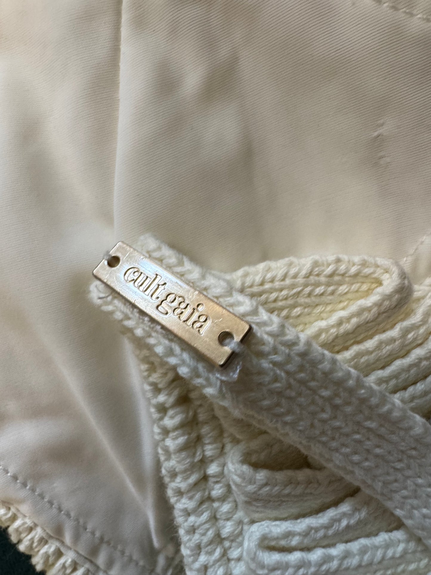 Cult Gaia Cream crotchet bikini top (pre-owned)
