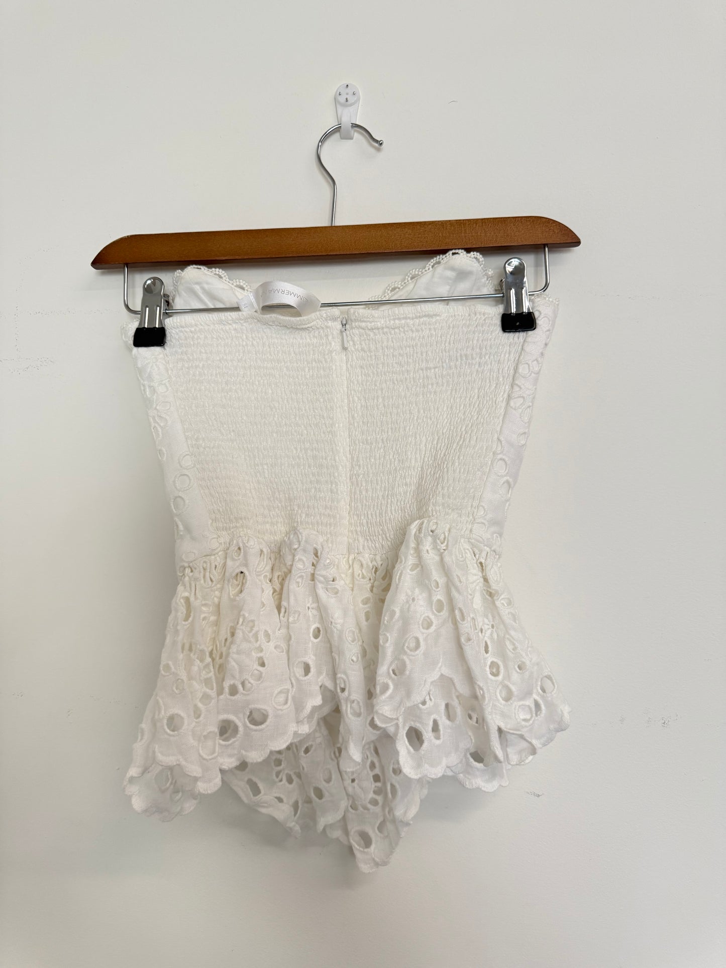 Zimmermann white strapless corset top (pre-owned)