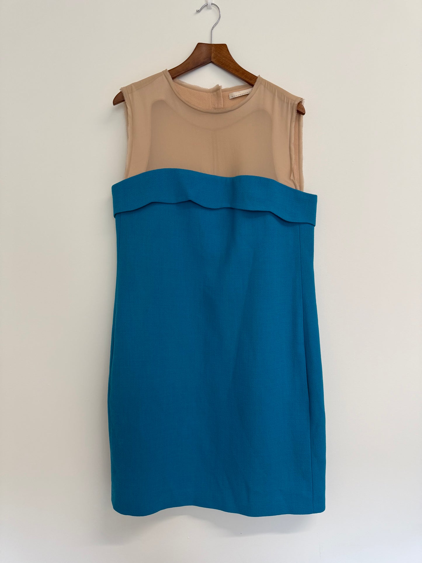 Schumacher blue crepe shift dress (pre-owned)