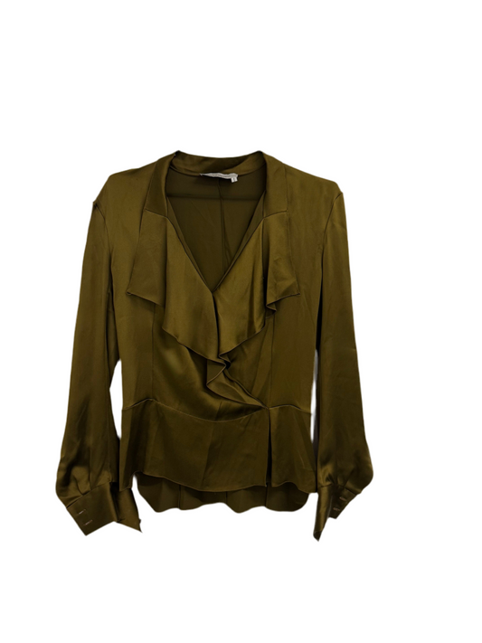 YSL Khaki silk blouse (pre-owned)