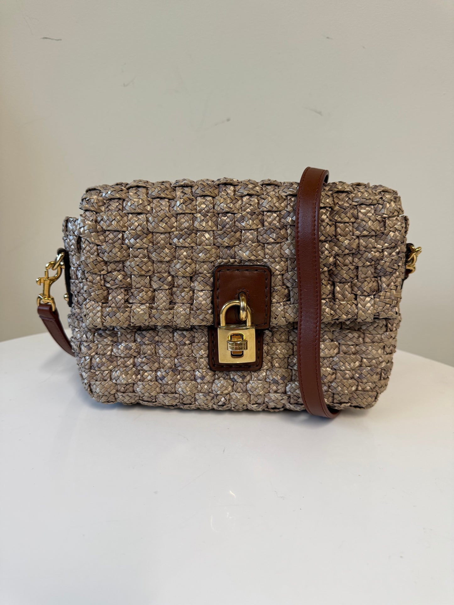 Dolce and Gabbana Wicker Crossbody Bag With Padlock (pre-owned)
