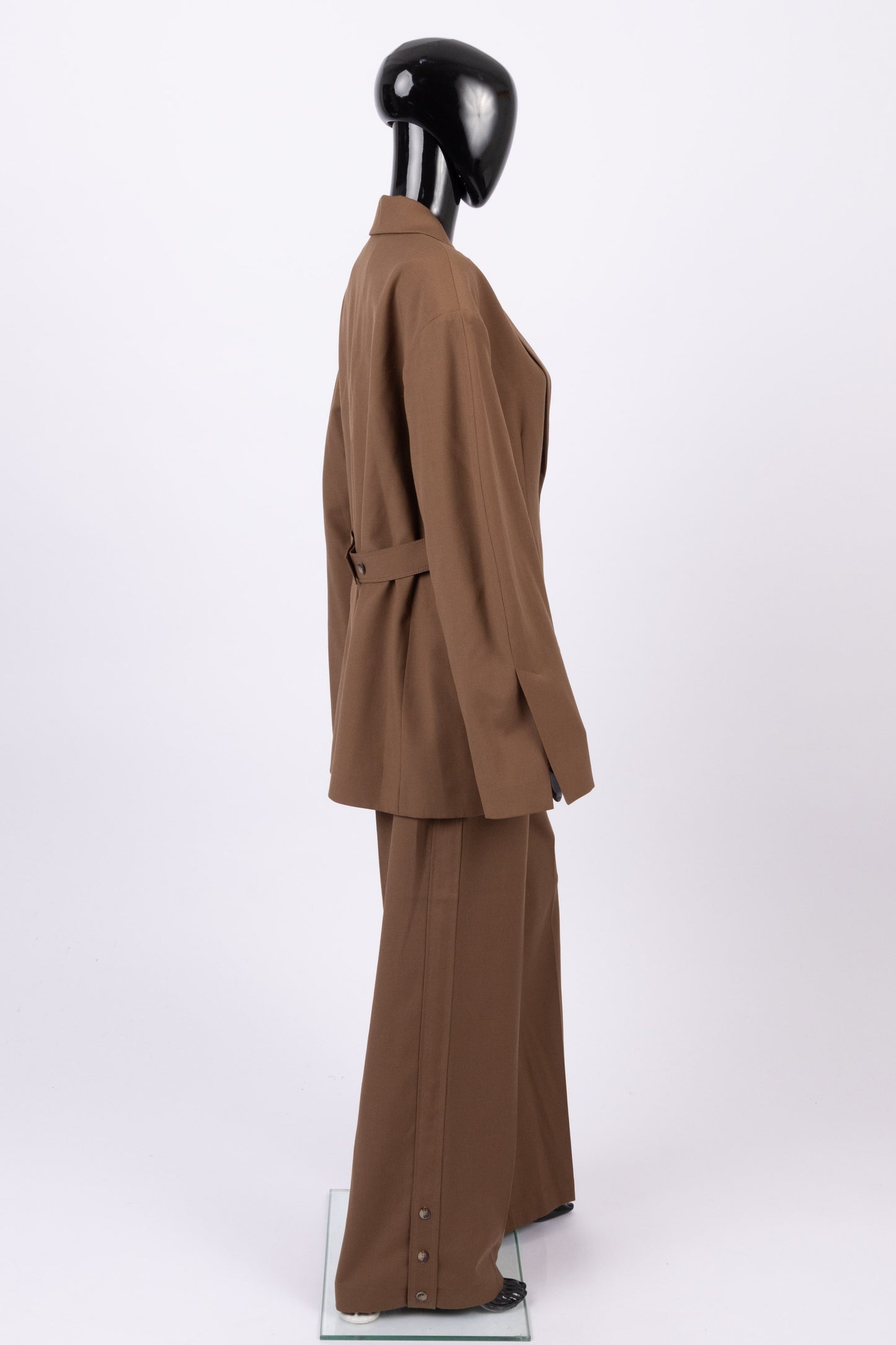 Nanushka brown merit woven blazer and suit trousers (pre-owned)