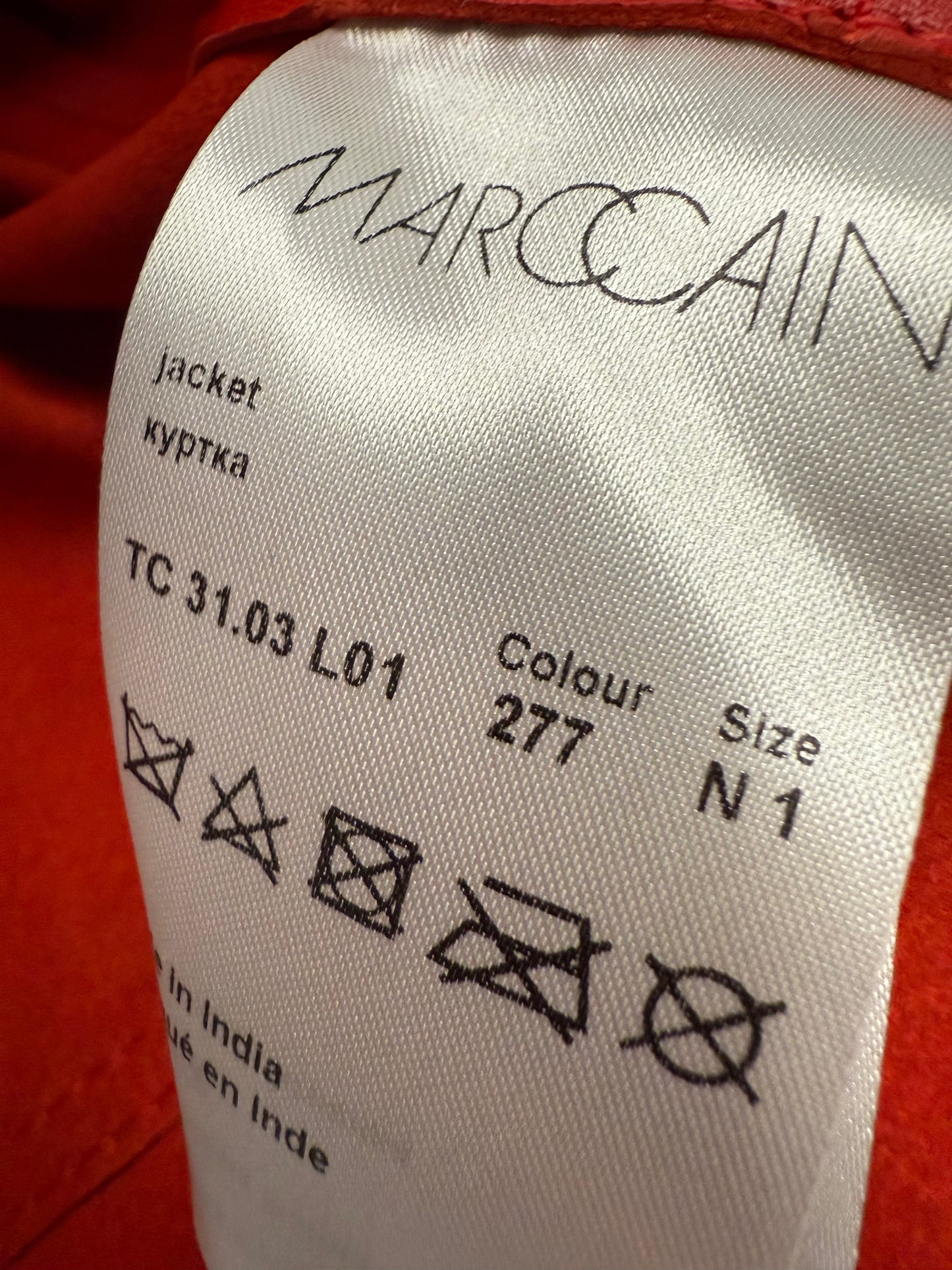 Marc Cain red leather jacket (pre-owned)