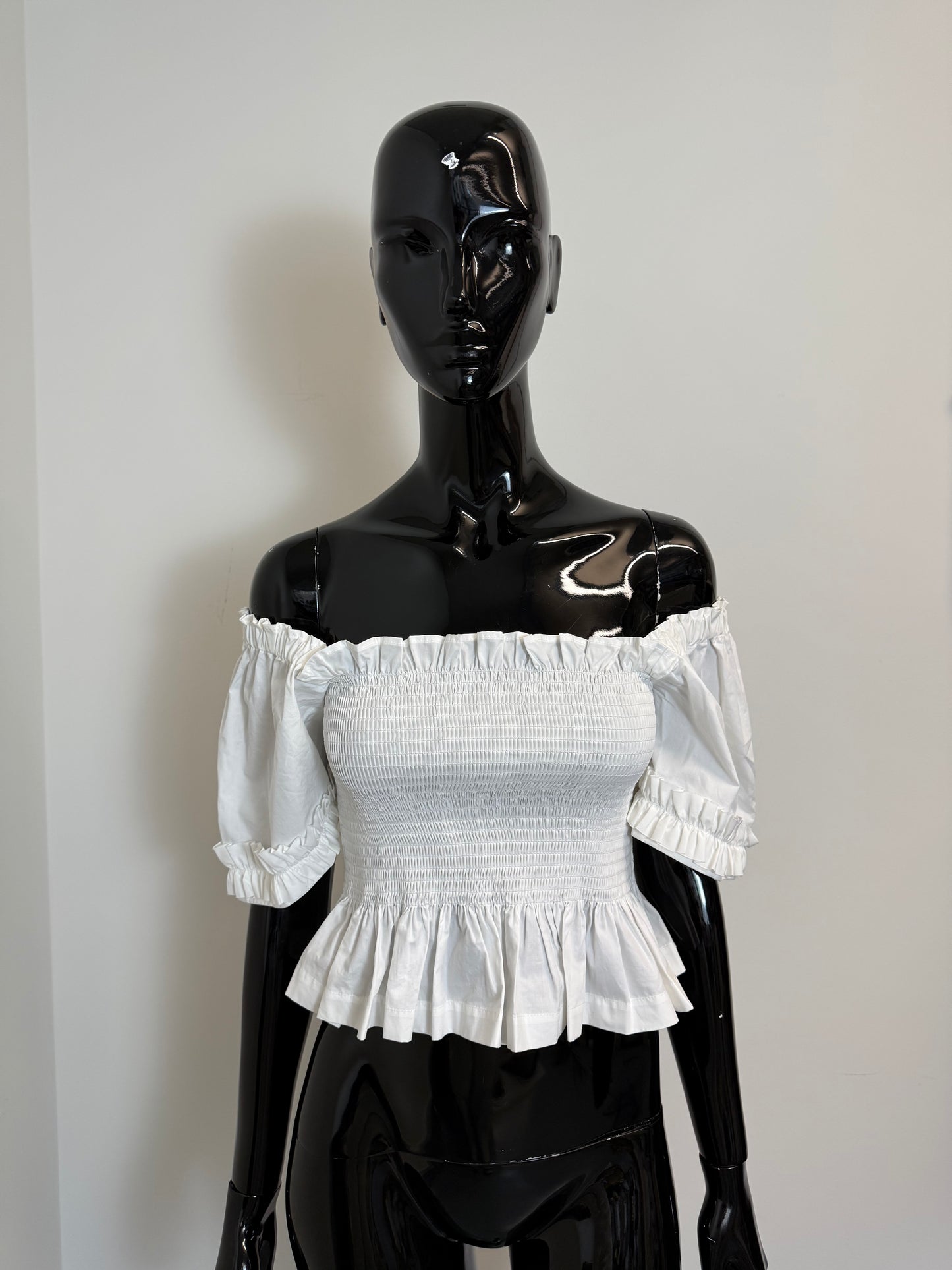 Molly Goddard white cotton crop top (pre-owned)