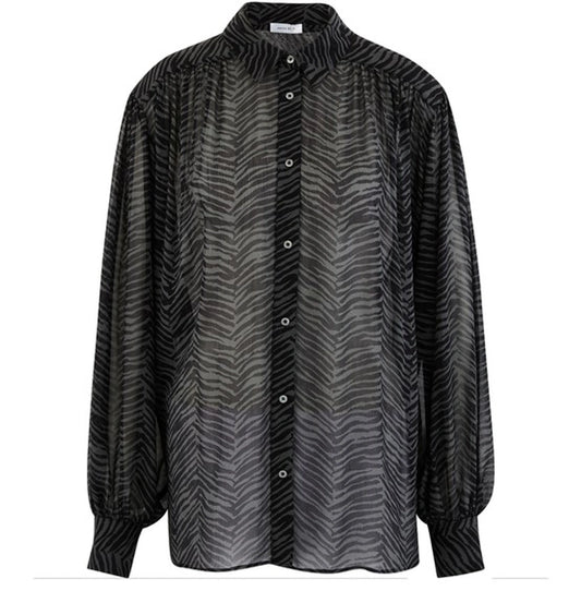 Anine Bing Caleb Oversized Animal-print Silk-crepon Blouse