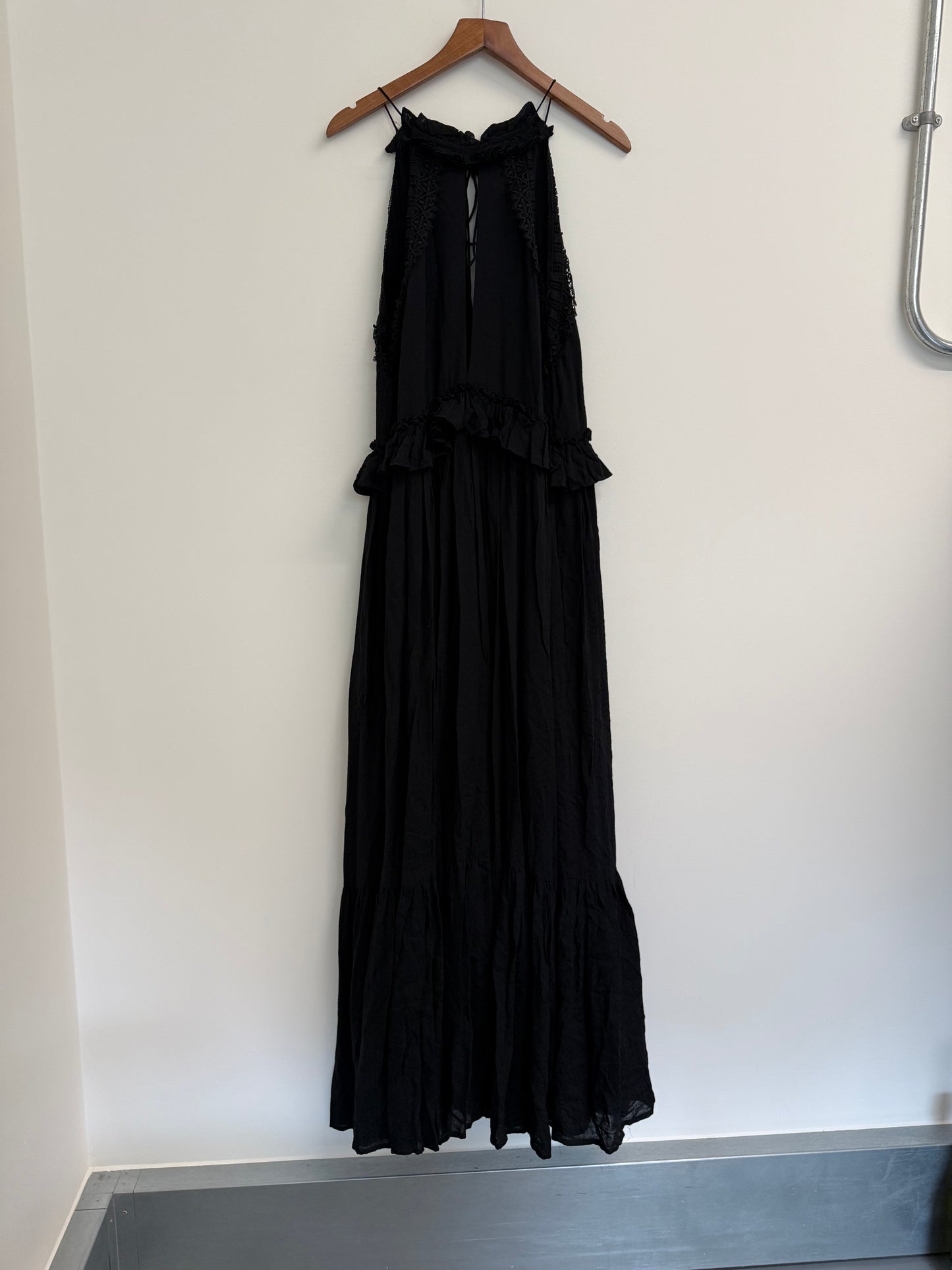 Evarae black cotton maxi dress (pre-owned)