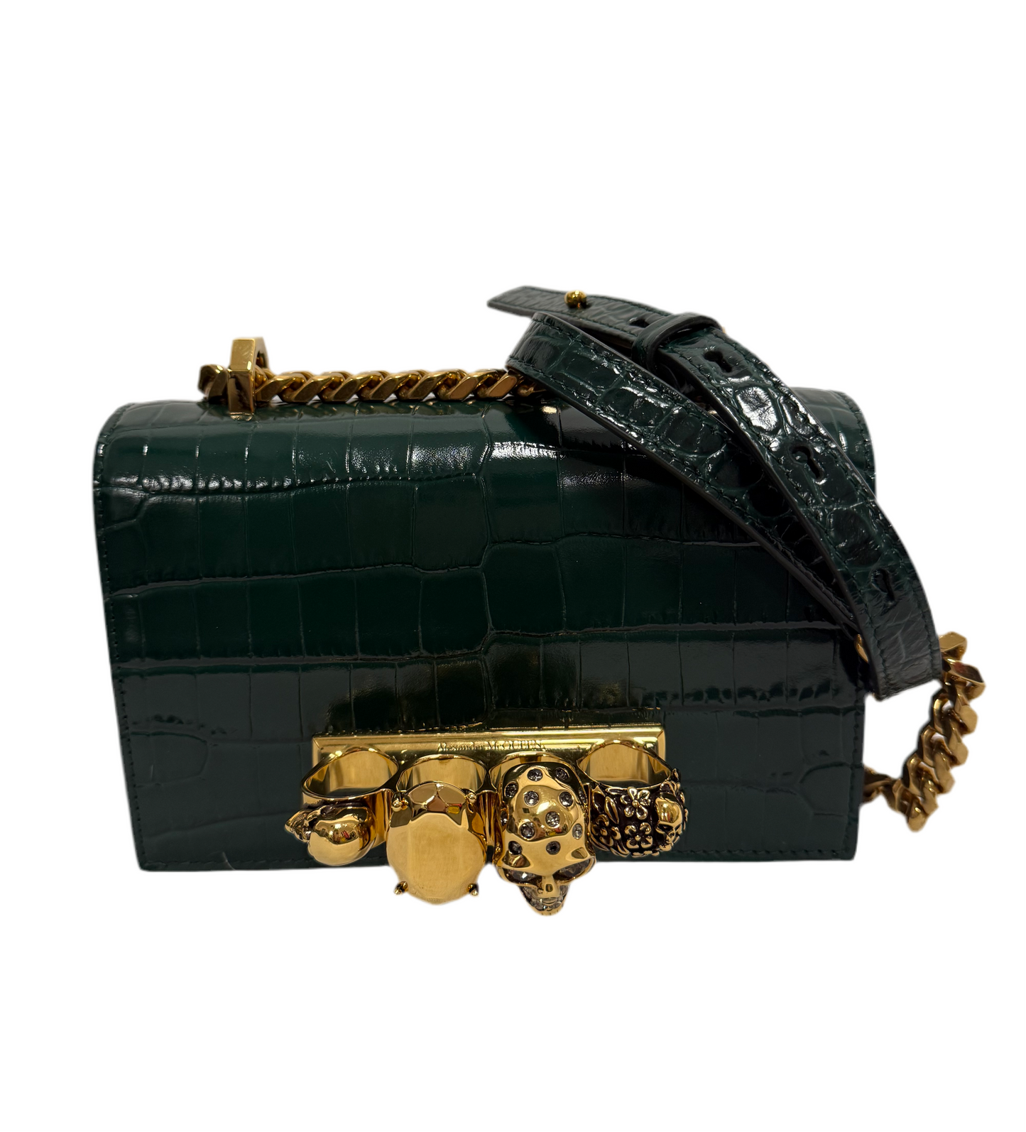 Alexander McQueen green knuckle chain crossbody (pre-owned)
