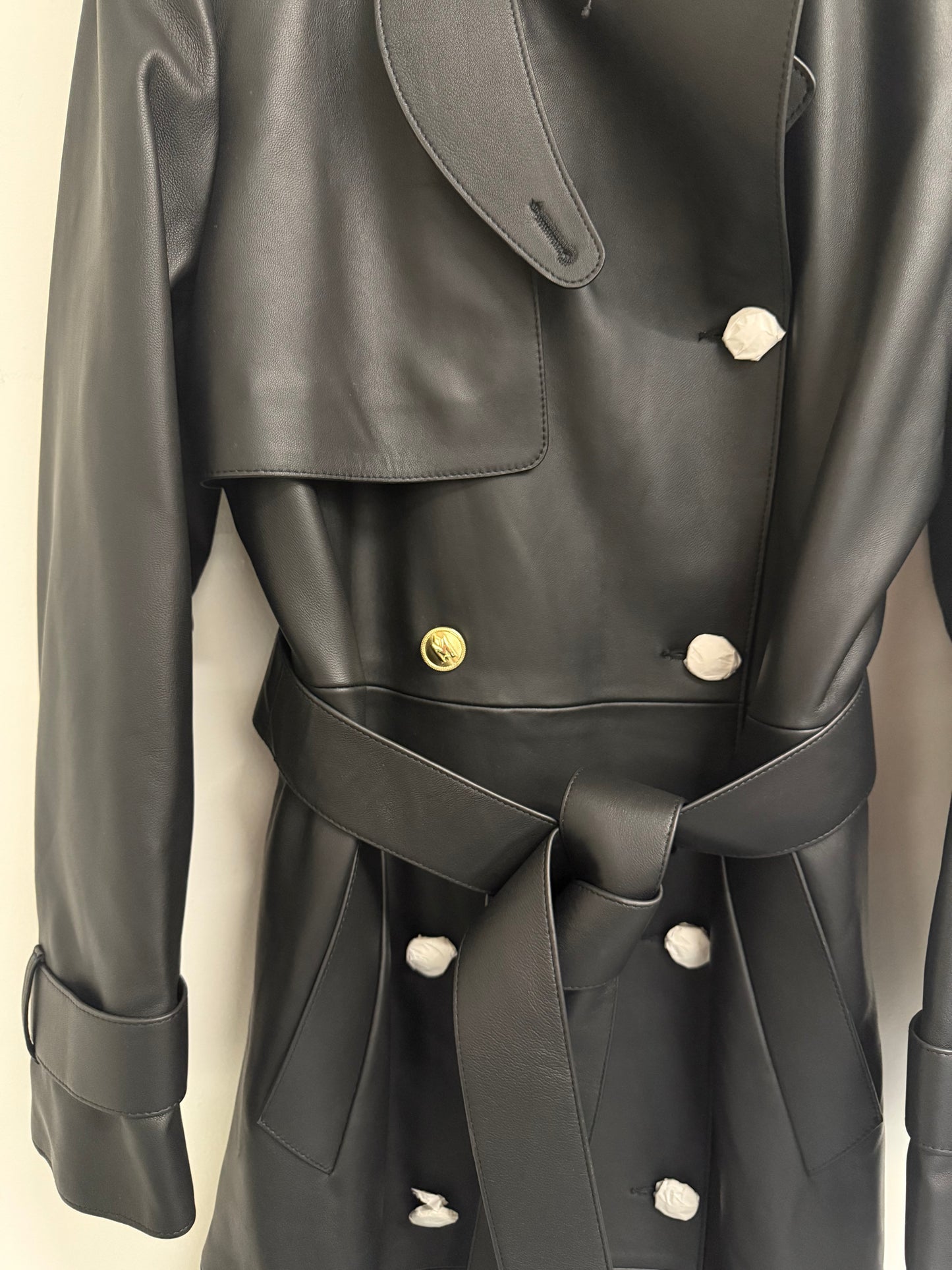 Mackage black maxi leather trench (pre-owned)