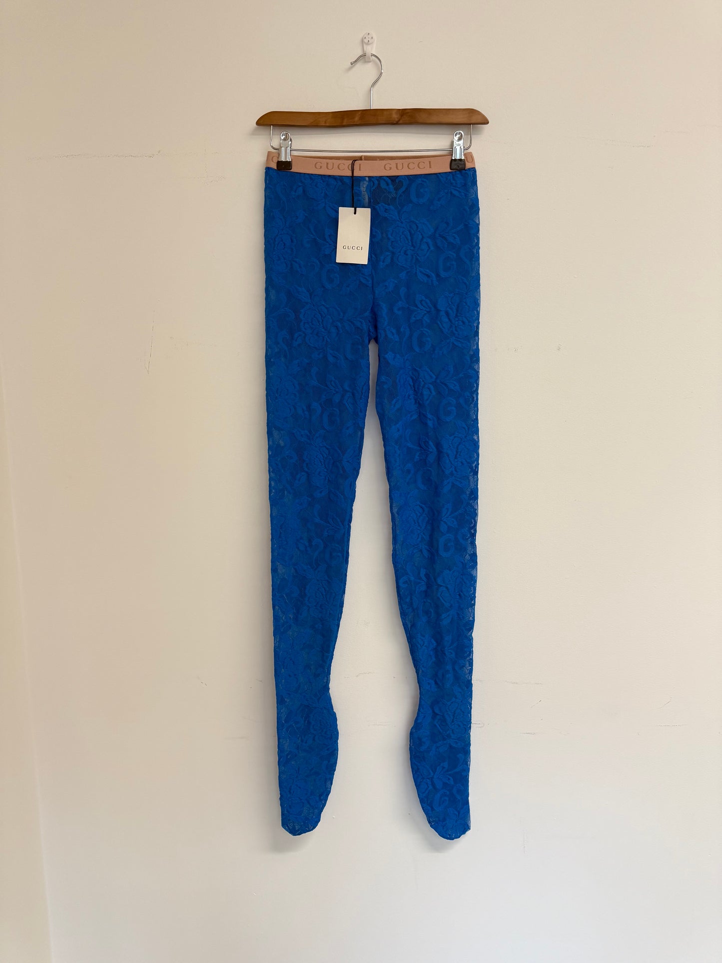 Gucci floral electric blue tights (pre-owned)