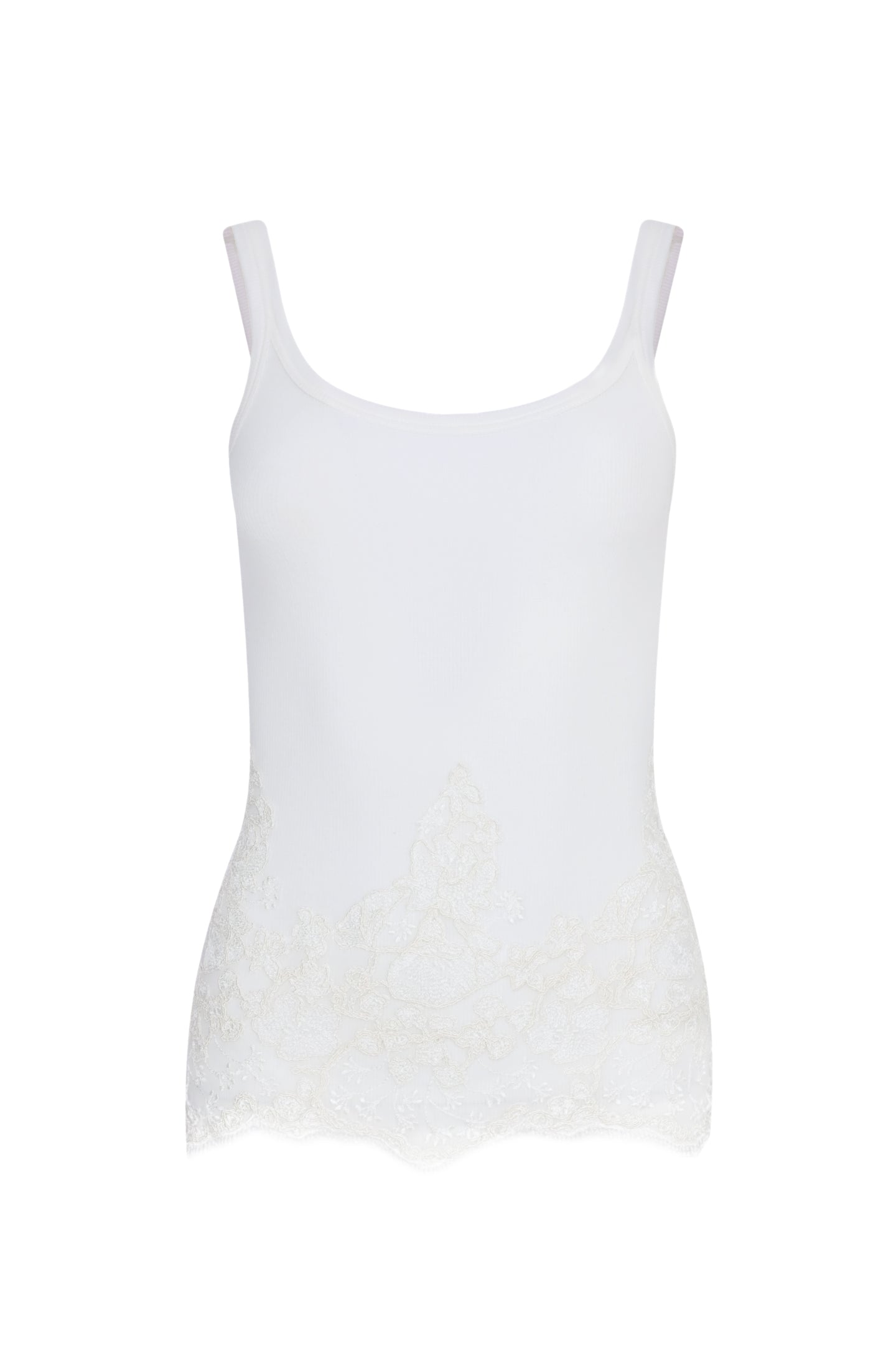 Ermanno Scervino white vest top with lace detail (pre-owned)