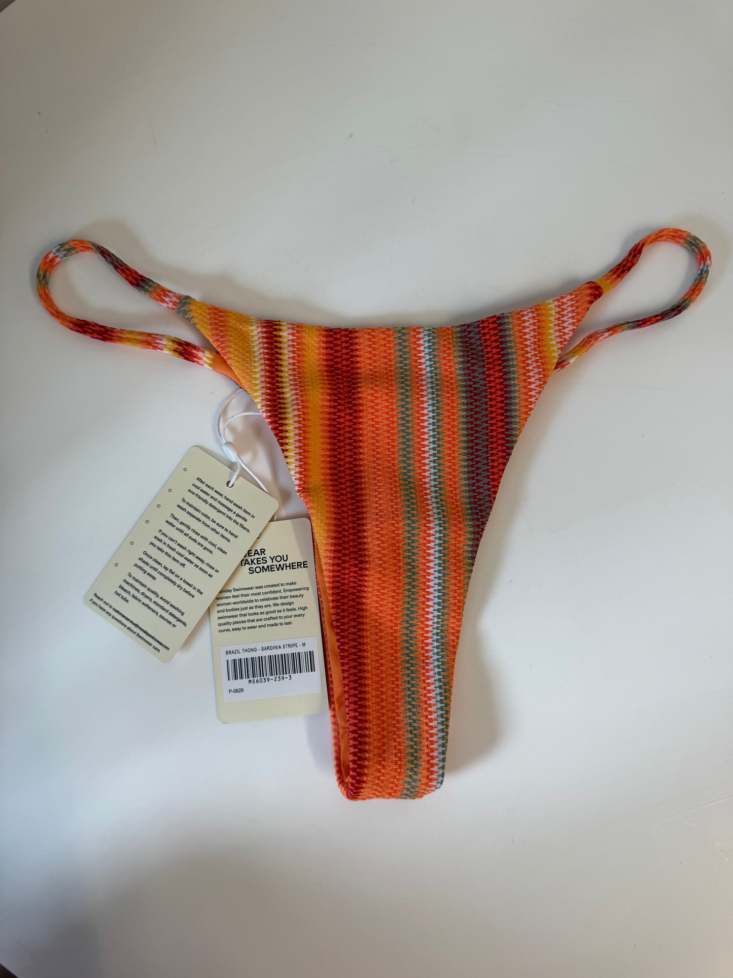 Monday brazil thong sardinia stripe