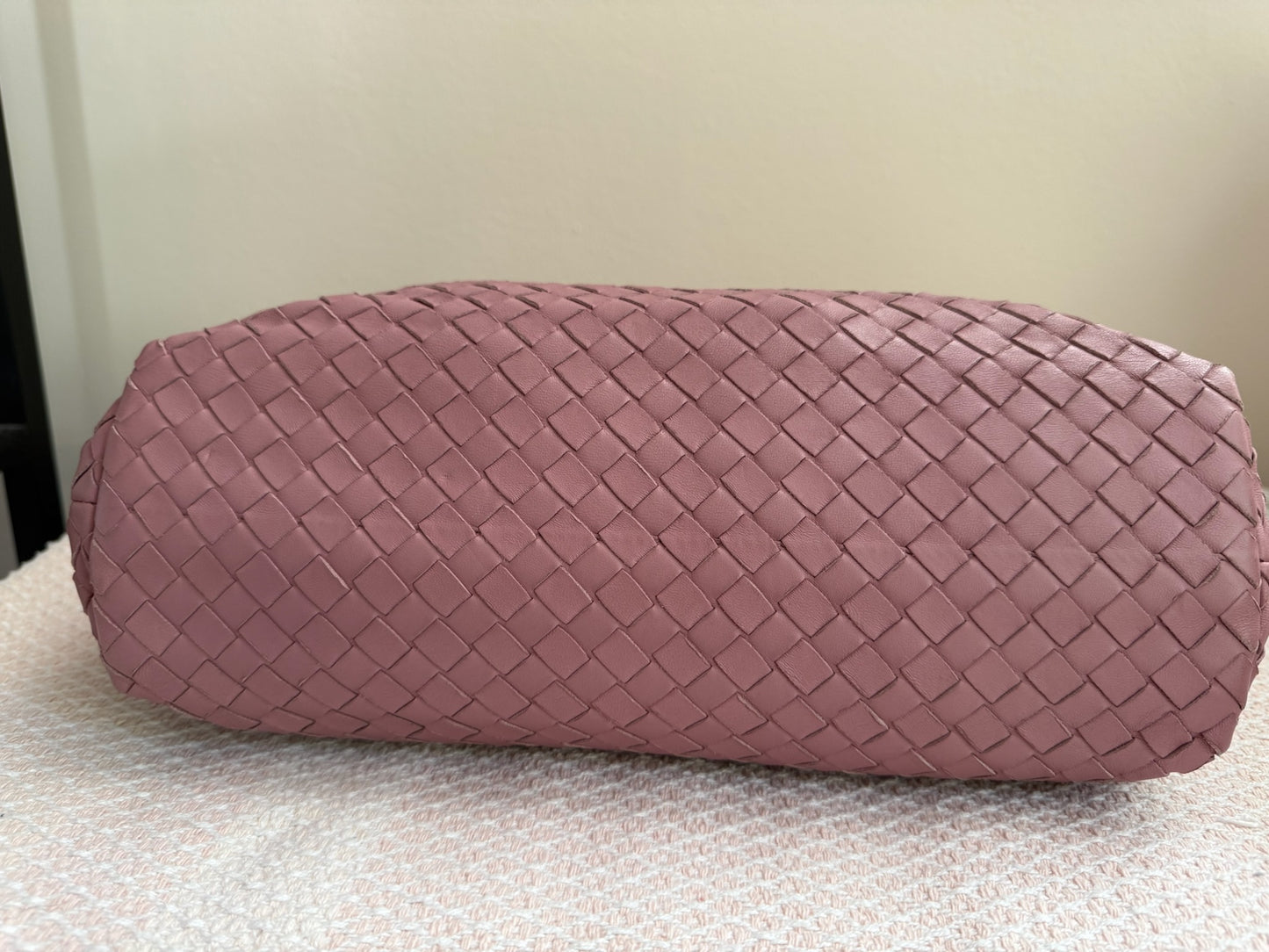 Bottega Veneta Dusky Pink Intrecciato Olimpia Shoulder Bag