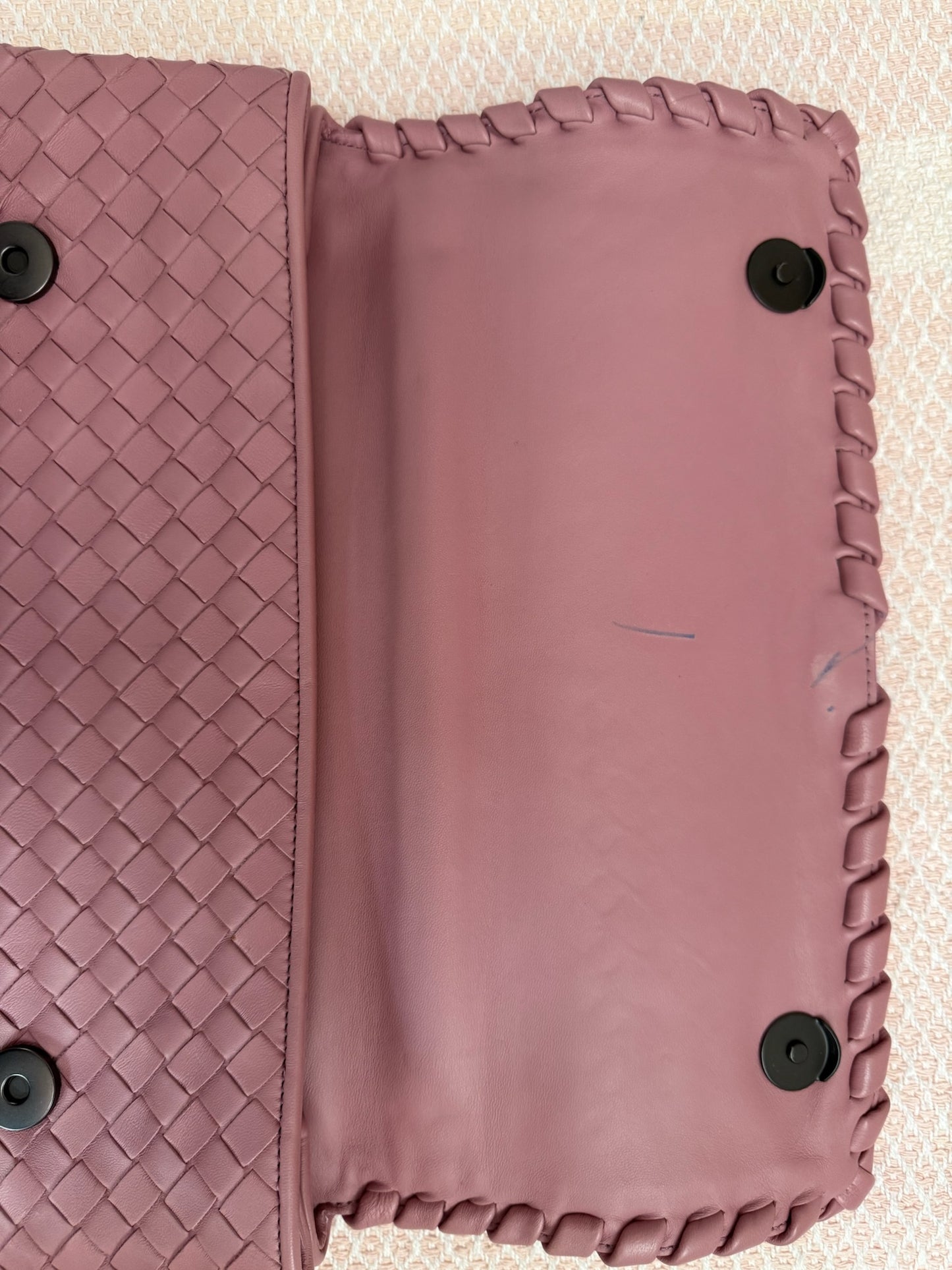 Bottega Veneta Dusky Pink Intrecciato Olimpia Shoulder Bag