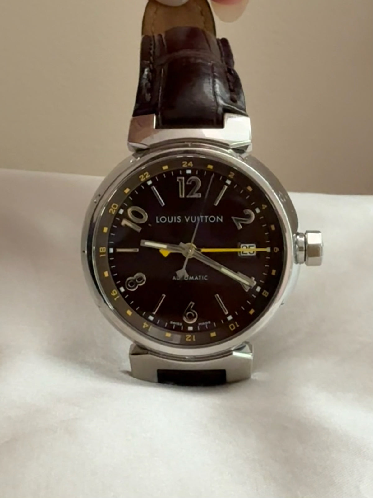 Louis Vuitton Leather Automatic Wristwatch