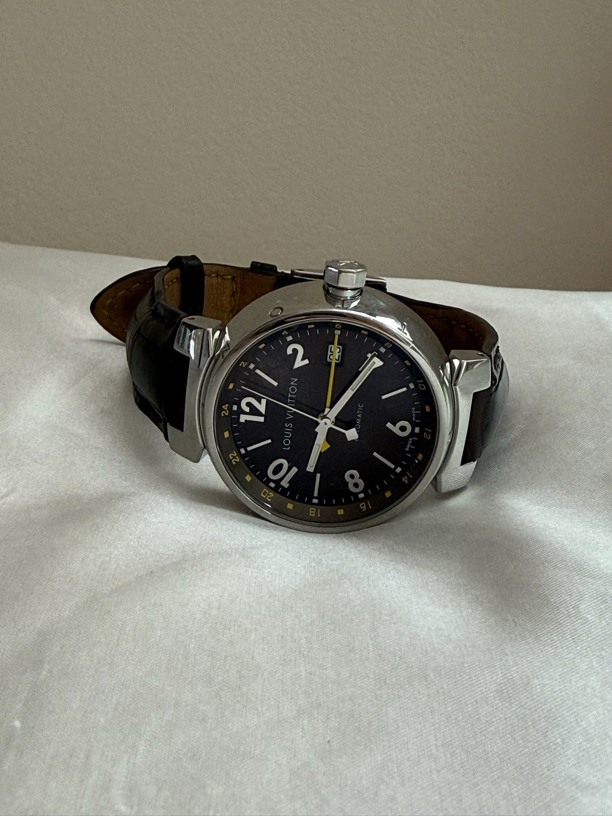 Louis Vuitton Leather Automatic Wristwatch