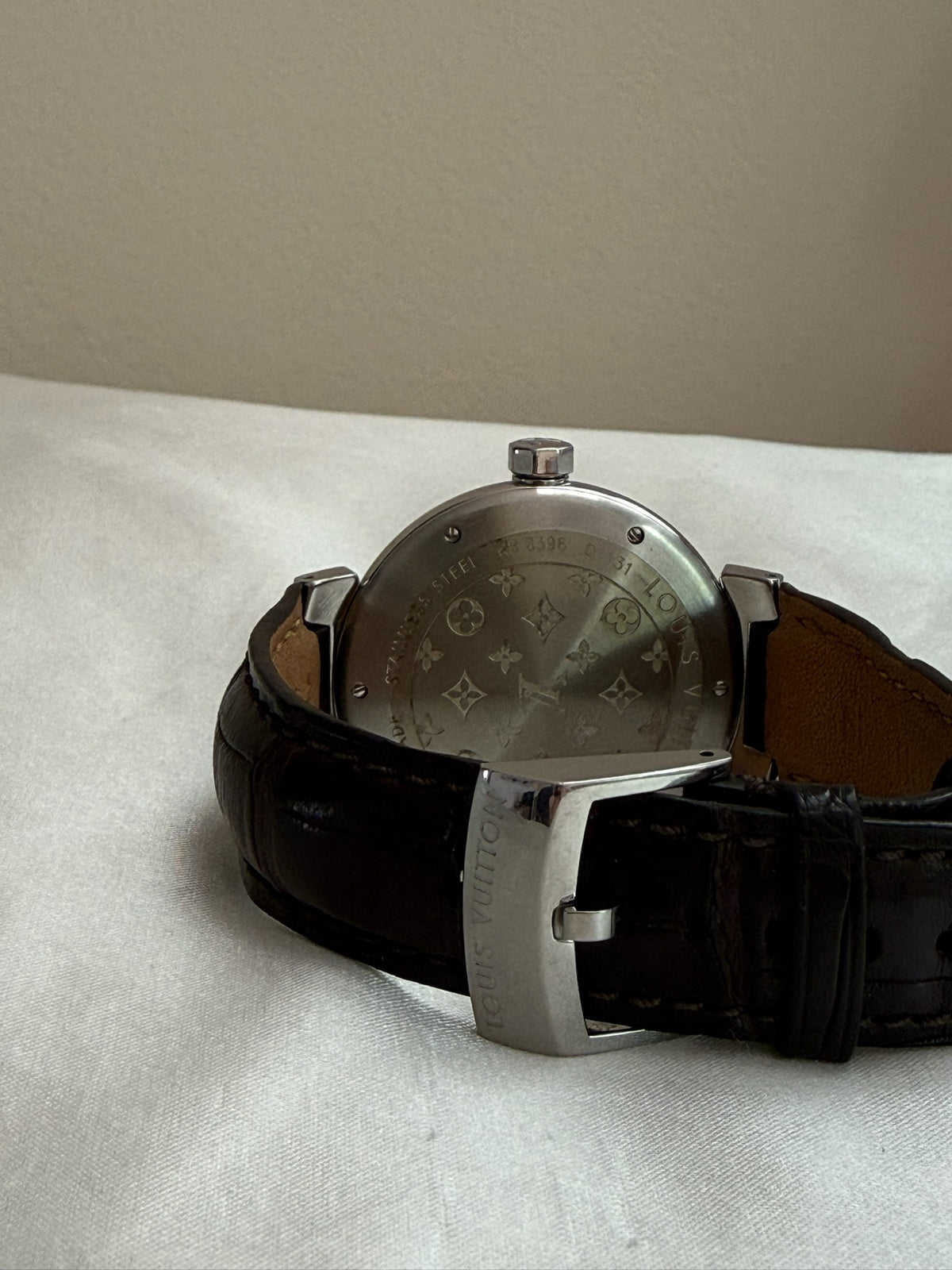 Louis Vuitton Leather Automatic Wristwatch