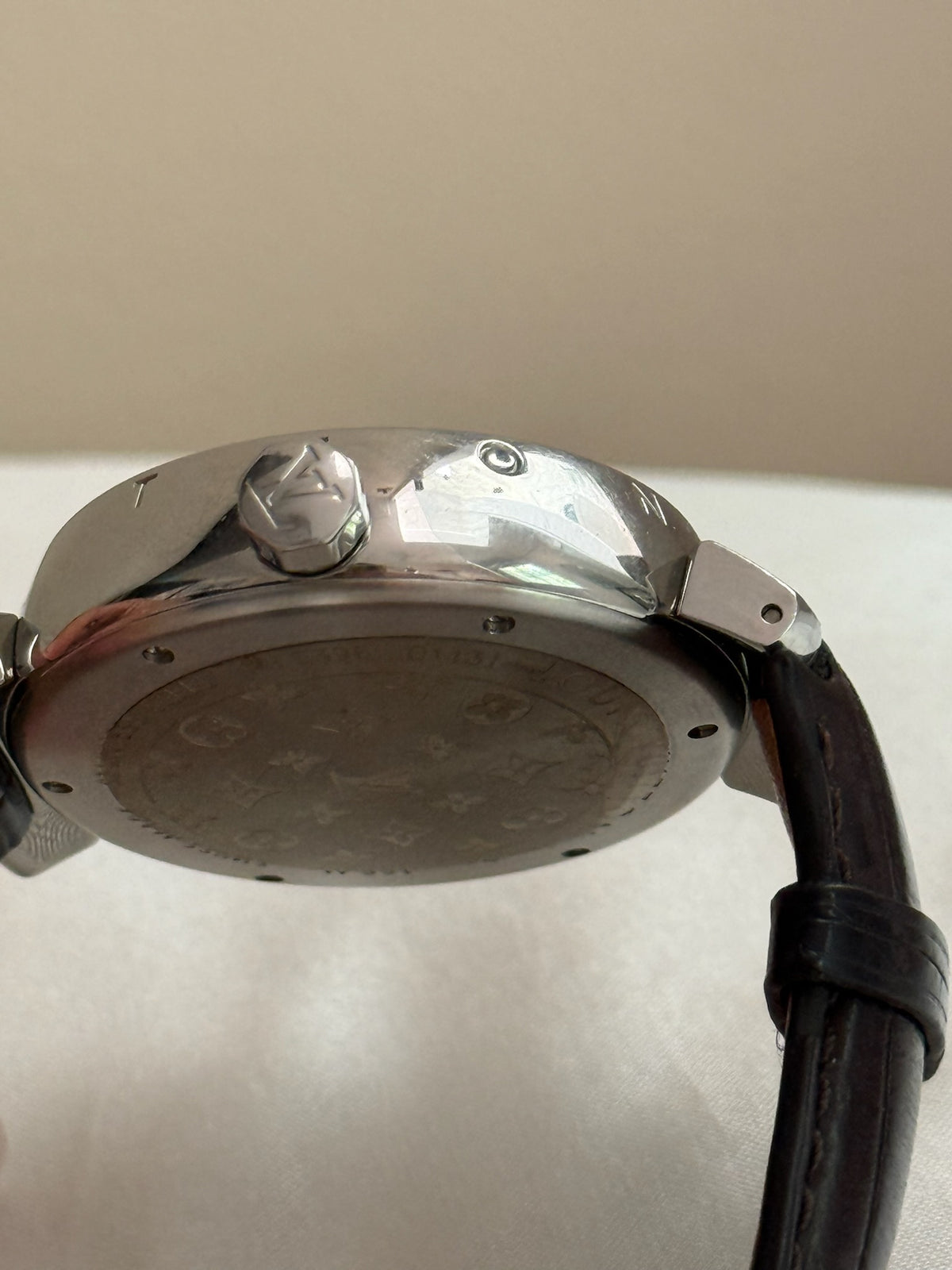 Louis Vuitton Leather Automatic Wristwatch